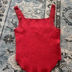 BDG Women's Vibrant Red Ribbed Tank Top